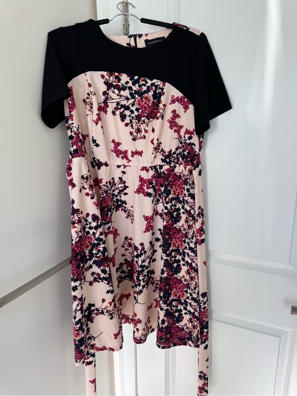 Lane Bryant Pink Floral Fit-and-Flare Dress
